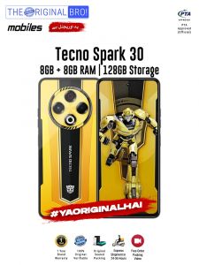 Tecno Spark 30 - 8GB RAM - 128GB Storage - PTA Approved - 12 Months Warranty - Gold - The Original Bro Mobiles - TOB36